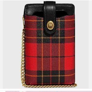 COACH Turnlock North/South Phone Crossbody Bag Chain Strap Multicolor